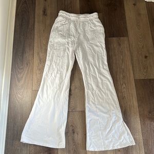 White flared sweats